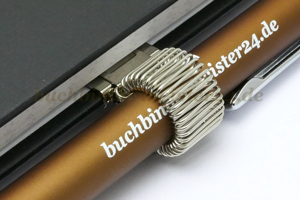 Stifthalter aus Metall mit Clip - Buchbindermeister24