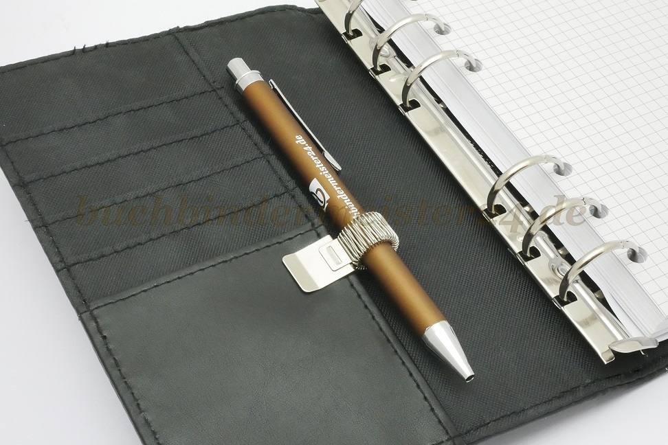 3 stücke Vintage Notebook Leder Stift Clip Metall Stifthalter