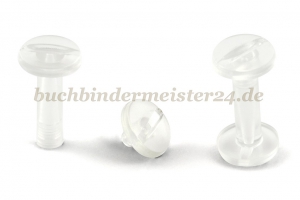 Buchschrauben<br>aus Kunststoff<br>20 mm Fassung<br>transparent