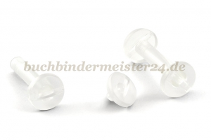 Buchschrauben<br>aus Kunststoff<br>25 mm Fassung<br>transparent