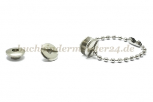 Kollektions-Buchschrauben<br>Messing vernickelt<br>2 mm Fassung