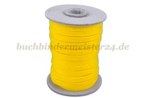 Flachgummi, gelb<br>5 mm breit<br>20 Meter auf Pappspule