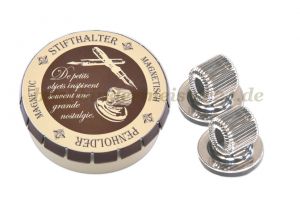 Magnetische Stifthalter<br>in nostalgischer Metalldose