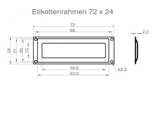 Etikettenrahmen<br>72 x 24 mm<br>für Etikett 61 x 17 mm