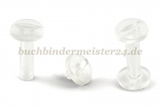 Buchschrauben<br>aus Kunststoff<br>20 mm Fassung<br>transparent