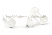 Buchschrauben<br>aus Kunststoff<br>25 mm Fassung<br>transparent